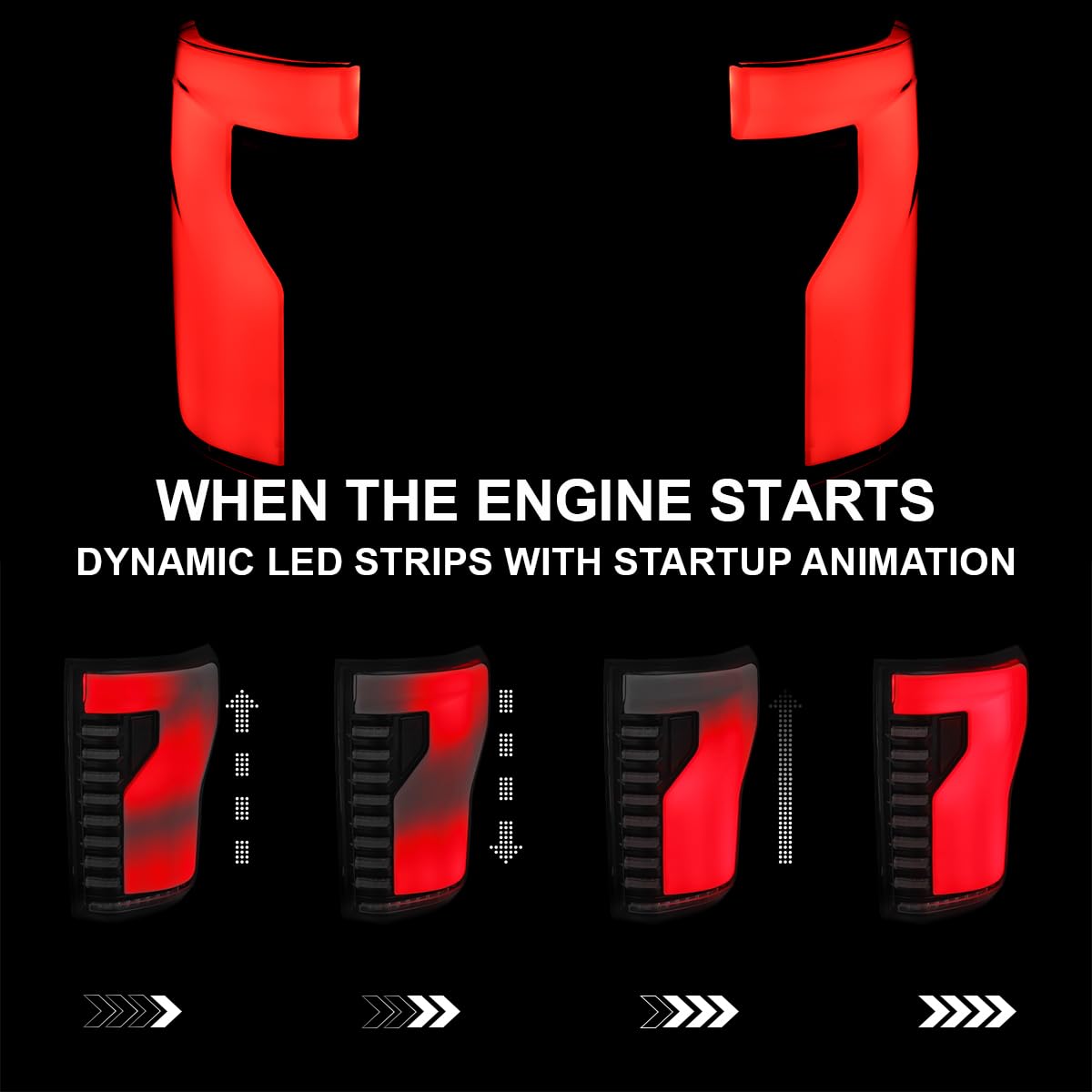 Black Smoke SPEC-D TUNING Lightning Style LED Tail Lights w/White LED Sequential Turn Signal and Startup Animation Compatible with 2018-2020 Ford F150 Pickup, Left + Right Pair Assembly