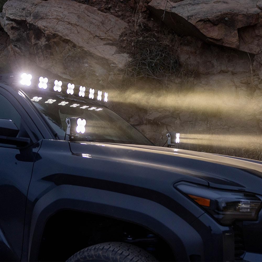 Baja Designs A-Pillar Light Kit XL80 LED for Toyota Tacoma 2024+ - 9 PCS LED Light Kit with Toggle Harness, A-Pillar Brackets, and 2 Full Lens Replacement Kits (Driving Combo; Clear)