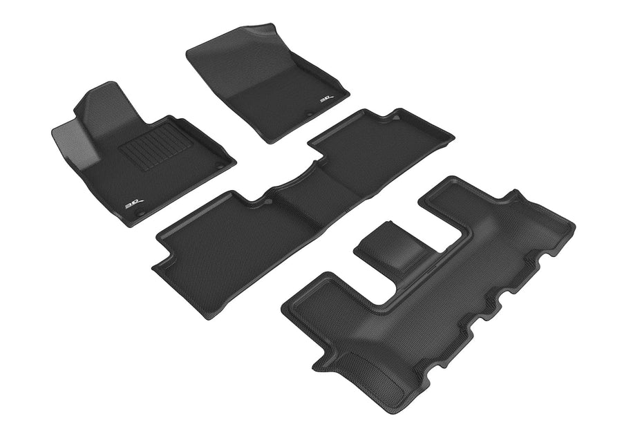 Kagu 3D MAXpider Custom Fit Floor Mat (Black) Compatible with Kia Sorento 7-Seat 2021-2026 - Full Set