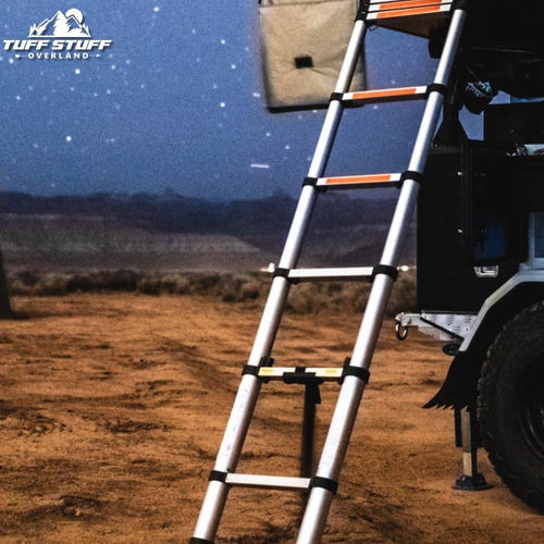 Tuff Stuff TS-LDR-Tele-2.6M Roof Top Tent Telescoping Extension Ladder, 102 Inch, 330 Load Capacity