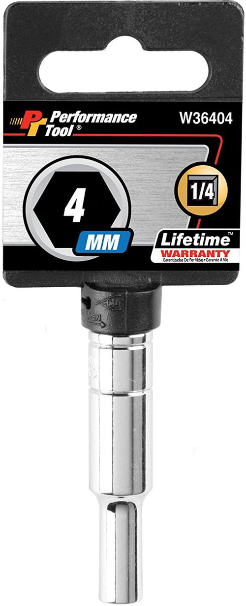 W36404 Performance Tool 1/4-Inch Drive 4mm 6pt Deep Wall Socket