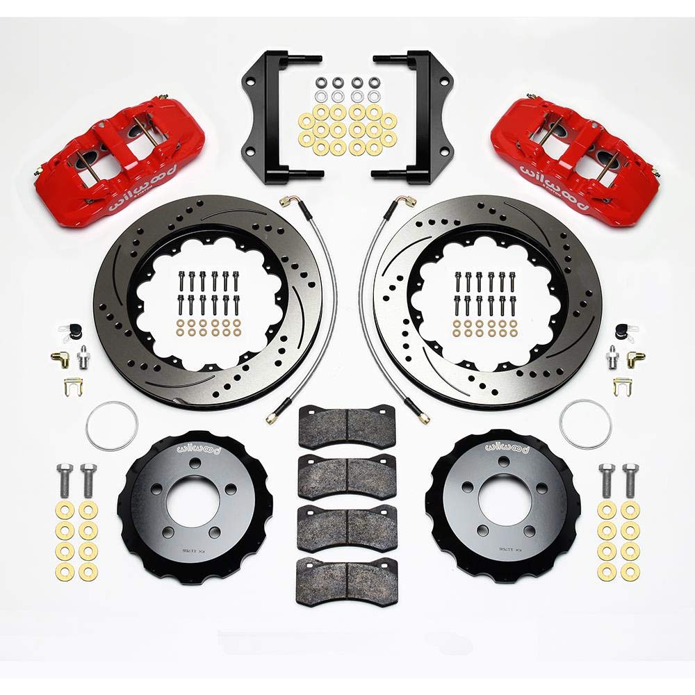 Front AERO6 Hat Kit,14.25, Drilled, Red