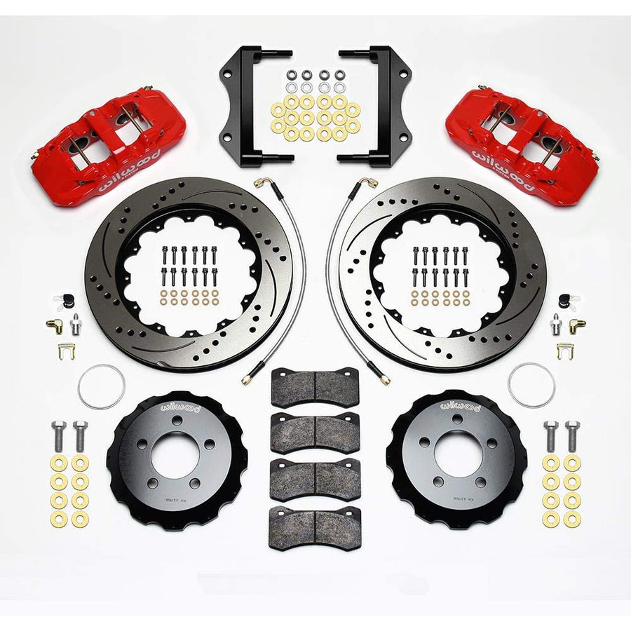 Front AERO6 Hat Kit,14.25, Drilled, Red