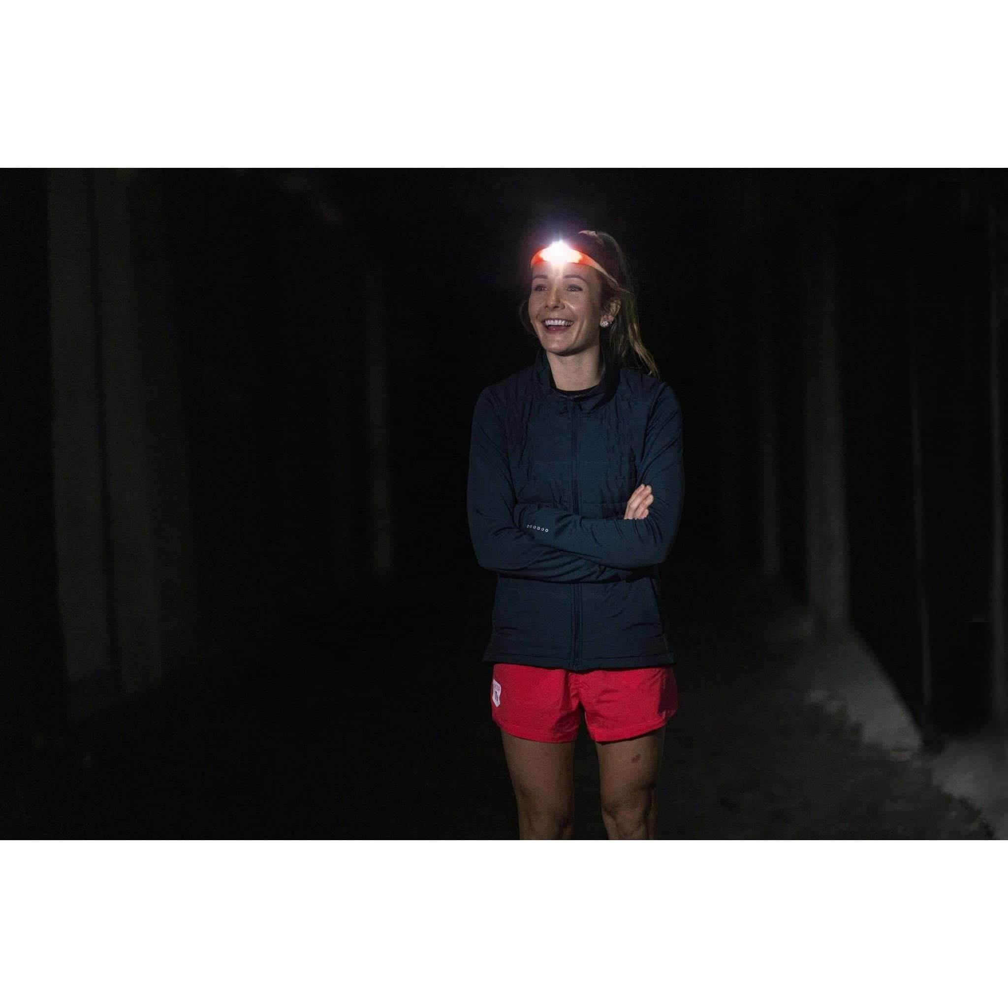 Knog Run Quokka LED Headlamp – Waterproof, USB Rechargeable Silicone Headlamp w/red LEDs for Side Visibility Perfect for Night Running – 4 Modes, Lightweight, Adjustable Strap, No Bounce, Sky, One Size (KNQR314)