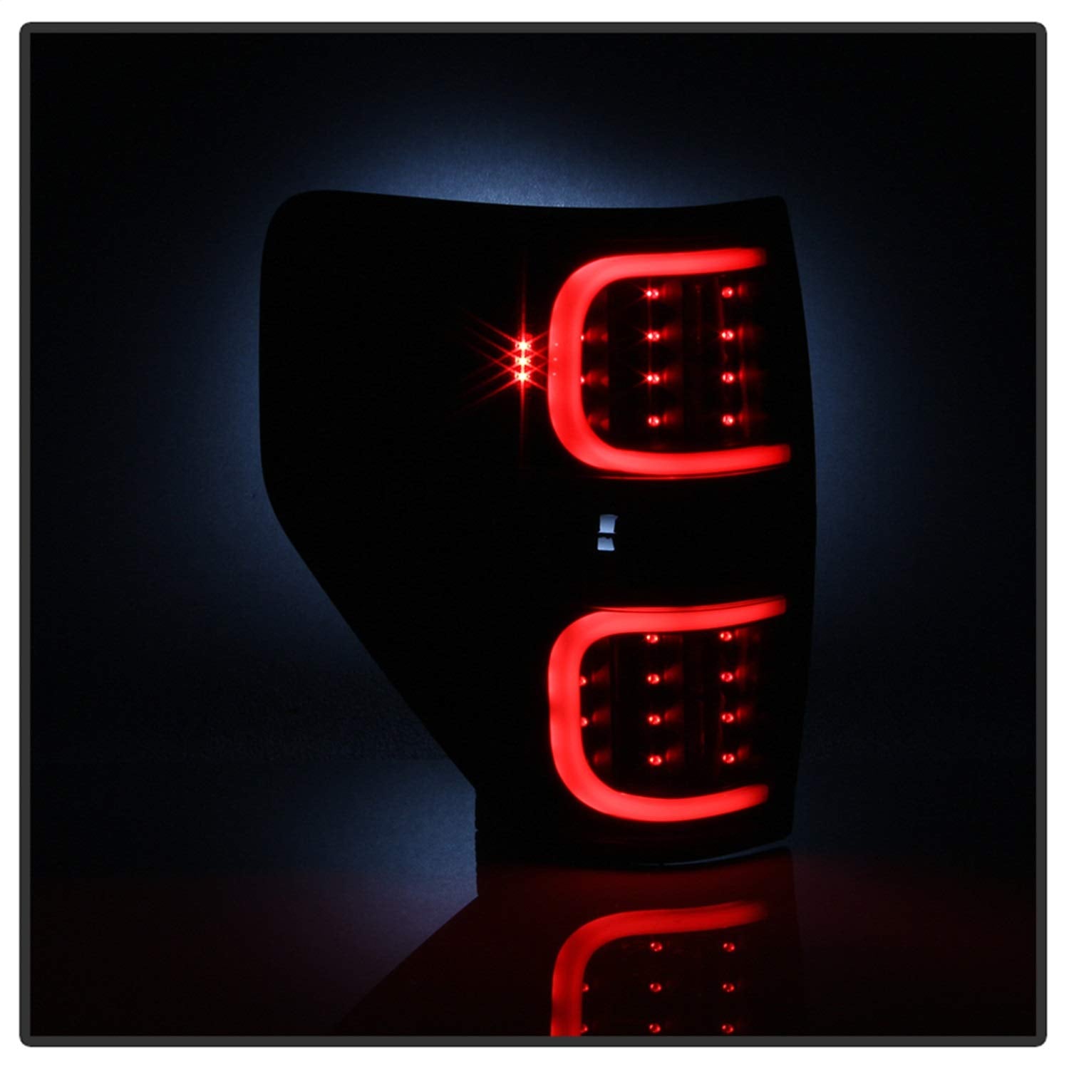 Black Fiber Optic Led Tail Lights Spyder 5082169 Alt-On-Ff15009-Lbled-Bk