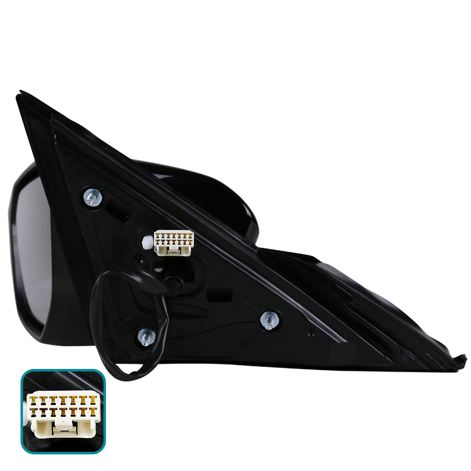 5-Pin Power Heated Fold Black Spec-D Tuning Left Driver Side Mirror Compatible with 2016-2018 Honda Civic