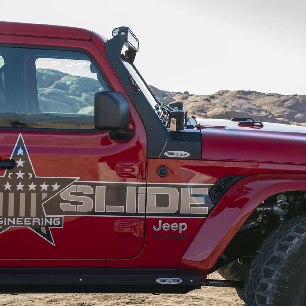Lower Cowl LED Light Pod Brackets & Upper Bar Brackets Rock Slide Engineering for Jeep Wrangler JL/JT Models (Does not fit JT Mojave Edition), AC-WS-201-JL