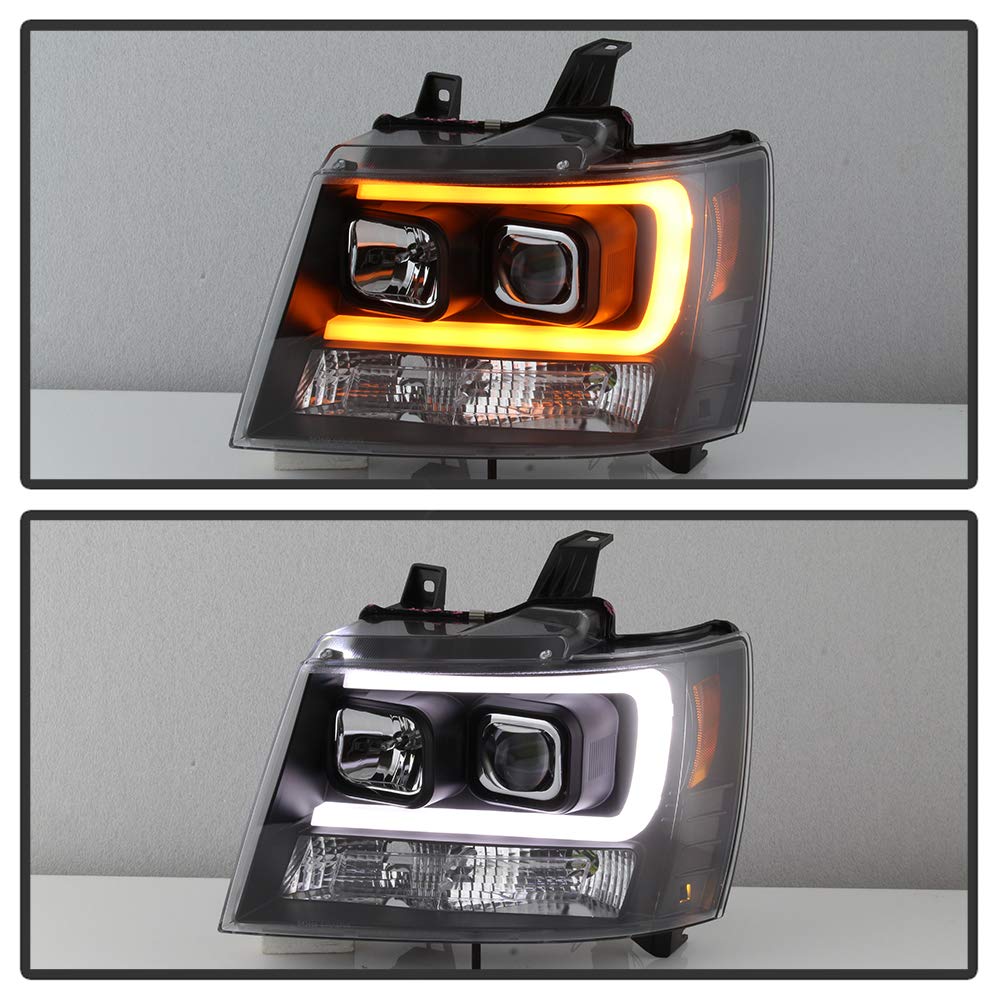 07-14 Chevy Suburban/Tahoe Spyder V2 Projector Headlights LED Turn Sig Black PRO-YD-CSUB07V3-SB-BK