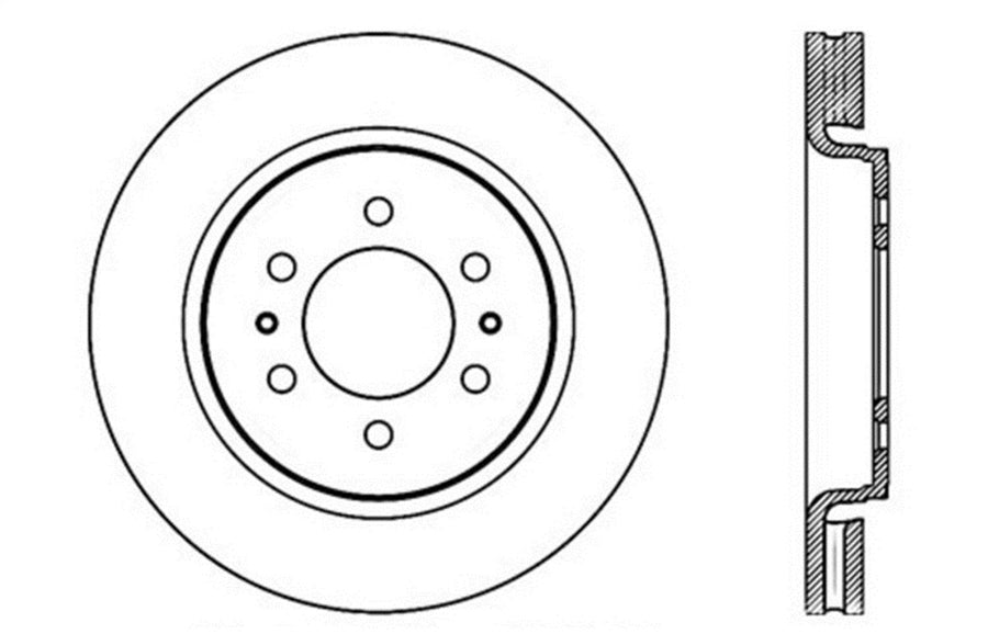 Sport StopTech Front Right Drilled/Slotted Disc Brake Rotor 127.65119R - Fits Select Ford Expedition and F150, Lincoln Navigator Vehicles
