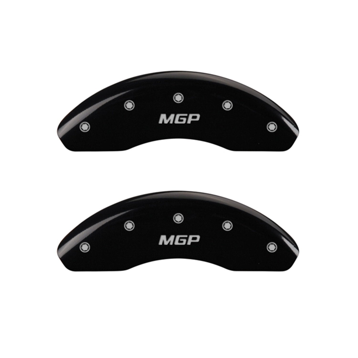 MGP 20004SMGPBK Caliper Covers Black Powder Coat Finish Engraved Front/Rear MGP Caliper Cover, (Set of 4)