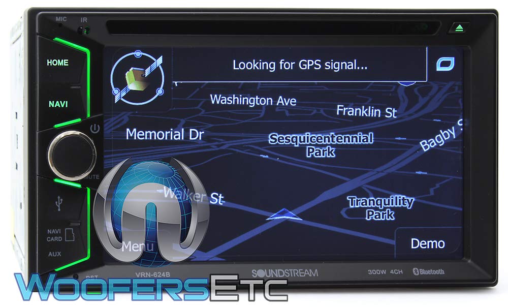 6.2 Inch Soundstream VRN-624B Double Din Car Stereo, Navigation LCD Touchscreen Multimedia Receiver, GPS Bluetooth Audio Video in-Dash