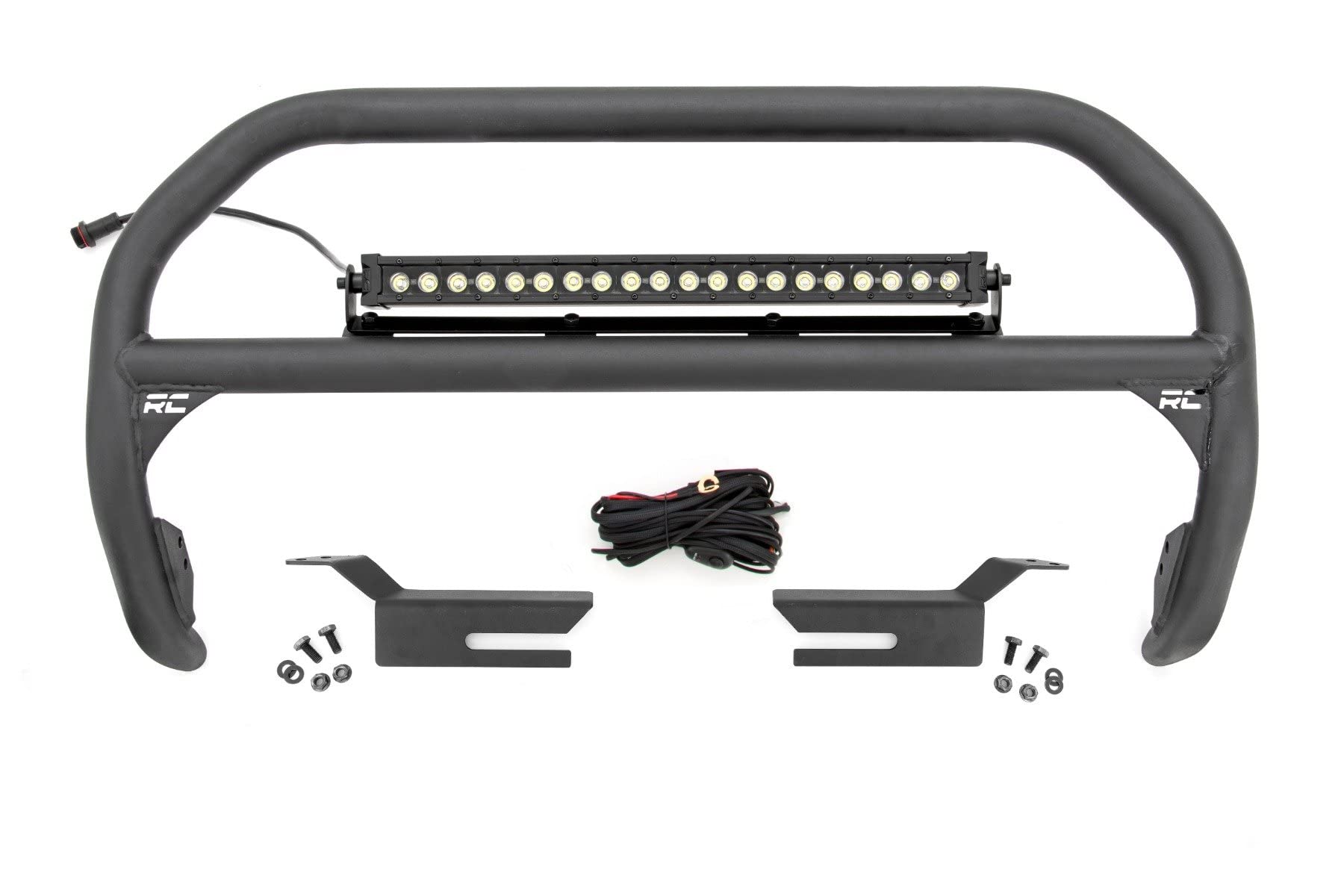 Rough Country Nudge Bar for Ford Bronco Sport with 20" LED Light Bar White DRL (2021-2024) - Low Profile Bull Bar with 100W, 7200 Lumen LED Bar with DRL