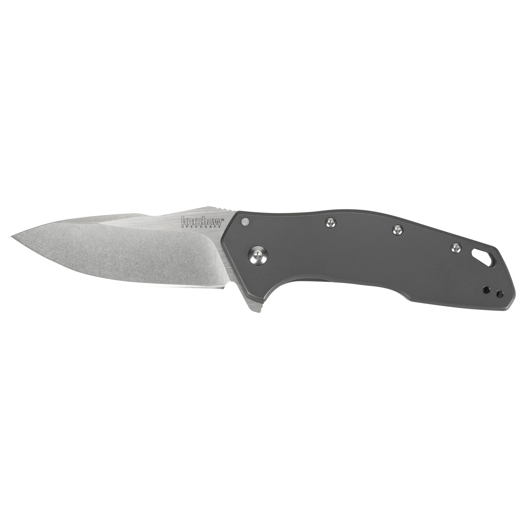 Eris Kershaw Folding Pocket Knife (1881); 3-Inch Stainless Steel Drop-Point Blade Featuring SpeedSafe Assisted Opening, Titanium-Coated Handle, Secure Frame Lock and Reversible Pocket Clip; 4.7 OZ