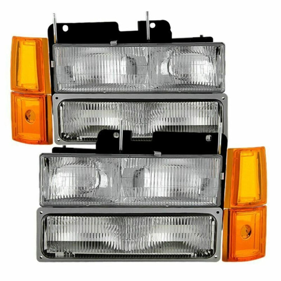 Headlight Xtune HD-JH-GCK94-OE-C-SET (0 94-99 / Chevy Suburban 94-98 / GMC Yukon 94-99 (Not Compatible With Seal Beam) s W/Corner & Parking Lights 8pcs sets -OEM)