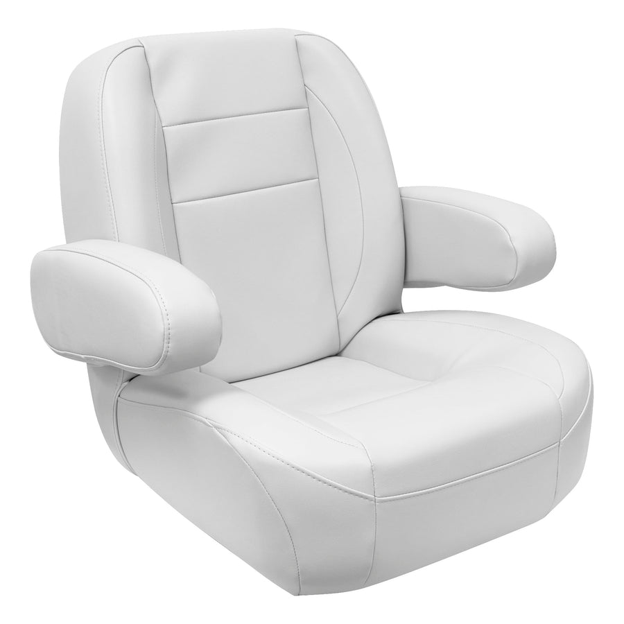 Mid Back Wise 3127-784 Premier Pontoon/Boat Helm with Flip Up Arm Rests - Brite White