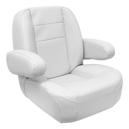Mid Back Wise 3127-784 Premier Pontoon/Boat Helm with Flip Up Arm Rests - Brite White