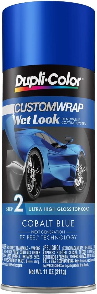 Custom Wrap Dupli-Color ECWRC8820 Wet Look High Gloss Removable Automotive Paint – Cobalt Blue Spray Paint - 11 oz. Aerosol Can