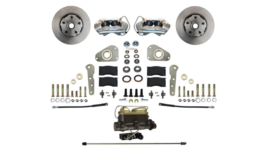Brake System Leed Brakes FC0025-405P, Disc Conversion, Front, 4 Piston Caliper, 11.33 in Rotors, Iron, Zinc Oxide, Compatible with Ford Fullsize Car 1960-68, Kit