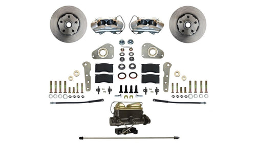 Brake System Leed Brakes FC0025-405P, Disc Conversion, Front, 4 Piston Caliper, 11.33 in Rotors, Iron, Zinc Oxide, Compatible with Ford Fullsize Car 1960-68, Kit