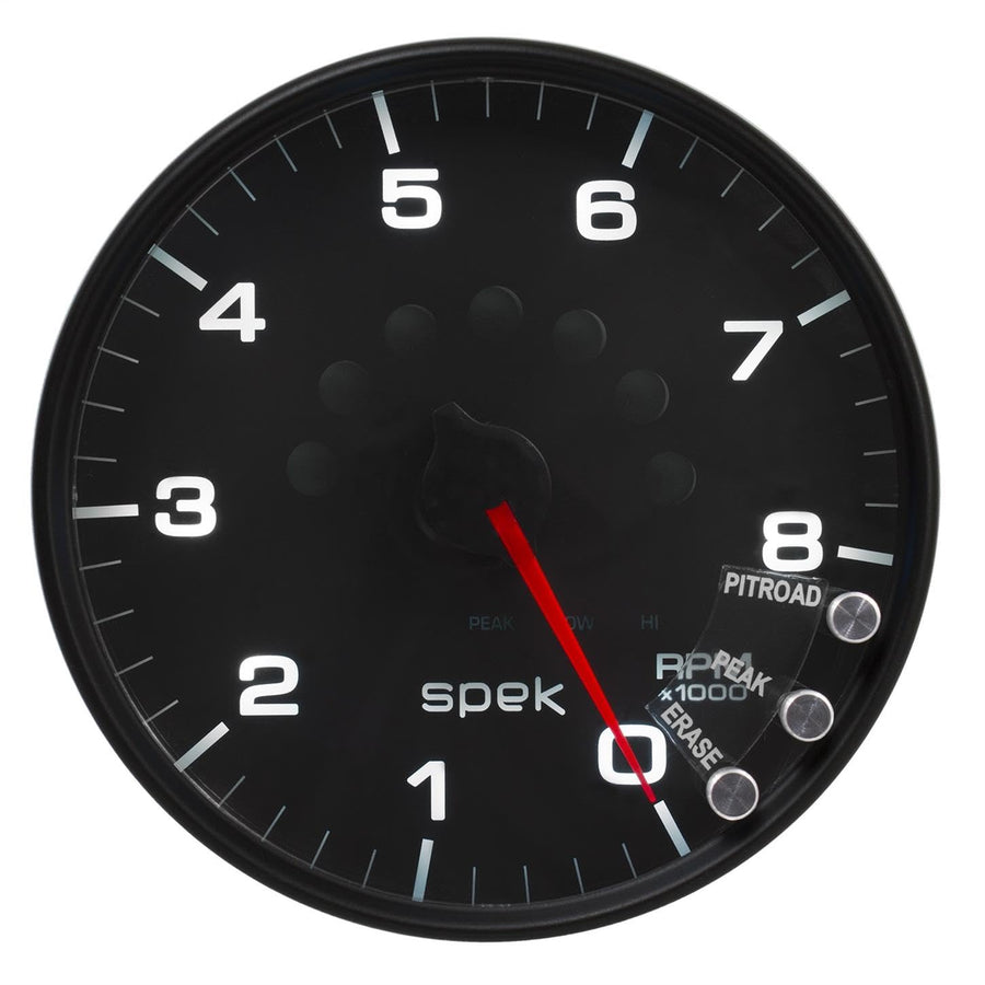 AutoMeter Gauge P23832 Tachometer (Spek-Pro 5", 8K RPM, with Shift Light & Peak Mem, Black/Black, Spek-Pro)