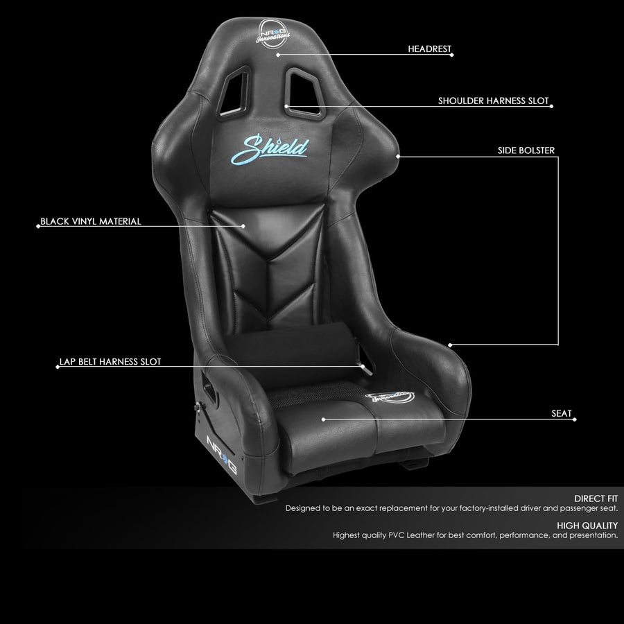 NRG Innovations FIA Competition Seat NRG-FRP-RS500-SHIELD with Competition Fabric, FIA Homologated, Free Water Resistance