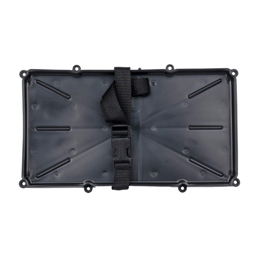 Narrow Battery Tray Holder T-H Marine - Space Saving Battery Storage Solution for Group 29 & 31 - NMMA Certified with Poly Strap & Quick Release Buckle - Ideal for Boats & RVs