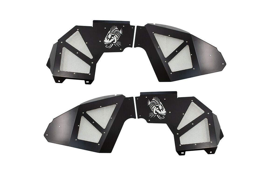 Jl Fishbone Offroad FB33130F: Inner Fenders Front - Aluminum - Black Powder Coat