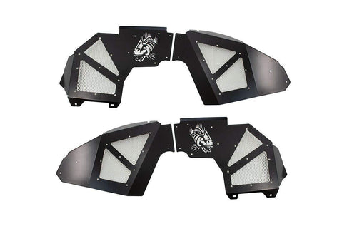 Jl Fishbone Offroad FB33130F: Inner Fenders Front - Aluminum - Black Powder Coat