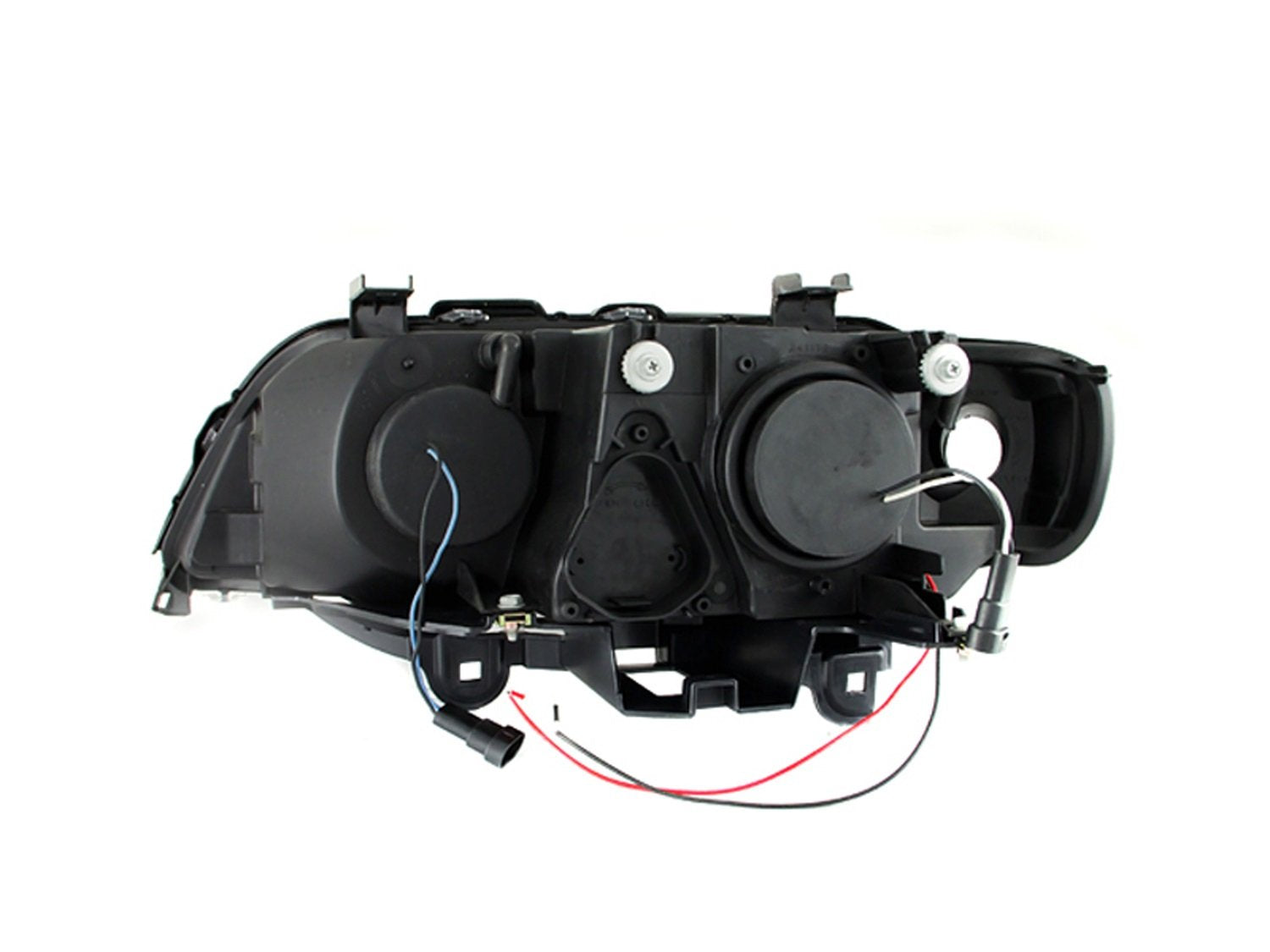 Halo Anzo USA 121398 Black Projector Headlight with Clear Lens and Amber Reflector for BMW X5 E53