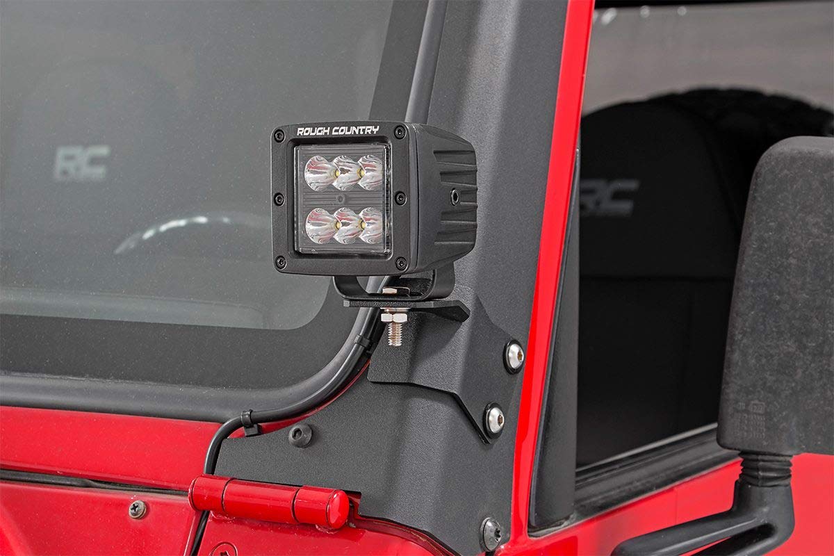 Lower A-Pillar Light Mounts Rough Country for 1997-2006 Jeep Wrangler TJ - 70046