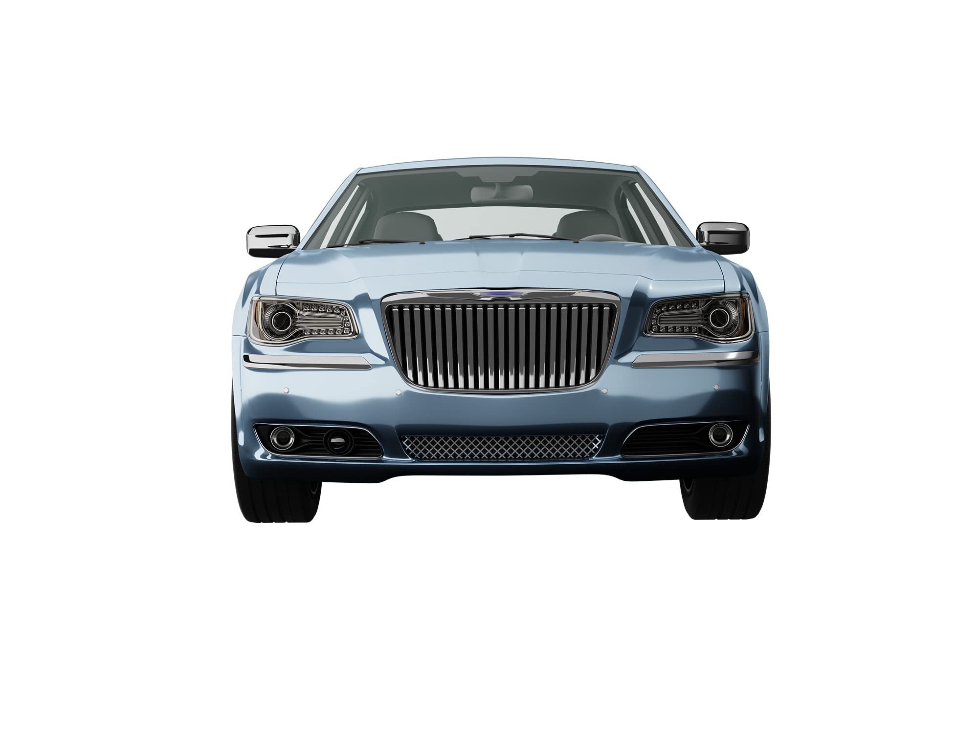 Vertical Front Hood Grille Armordillo USA 7147553 - Polished Fits 2011-2014 Chrysler 300/300C
