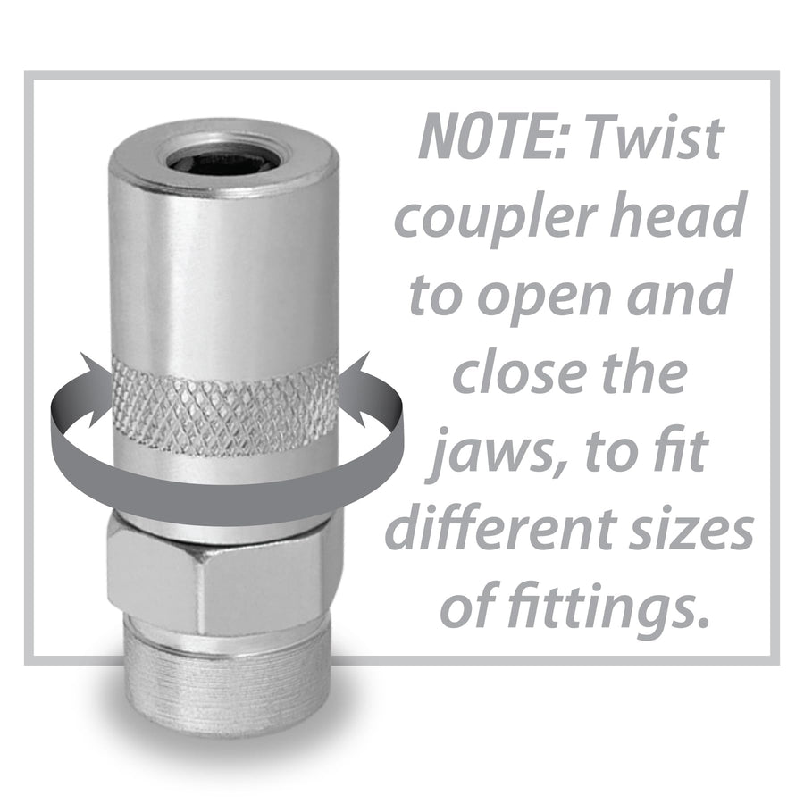 2pc Performance Tool W54215 Seal Off Dispenser and 360-Degree Coupler for Grease Plug Fitting