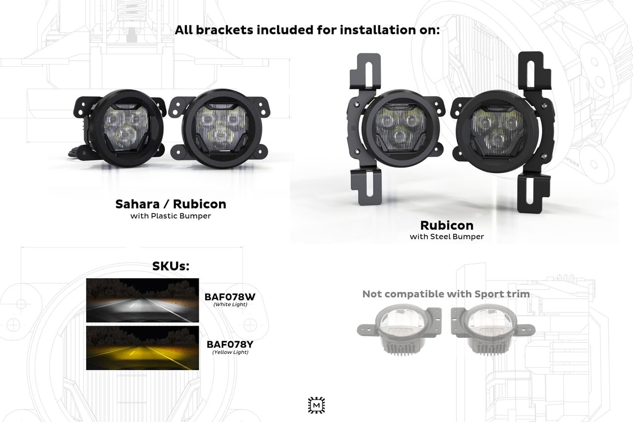 4Banger Fog Light Kit Morimoto: Jl/Jt (2018+) (Ncs/Wide/White)