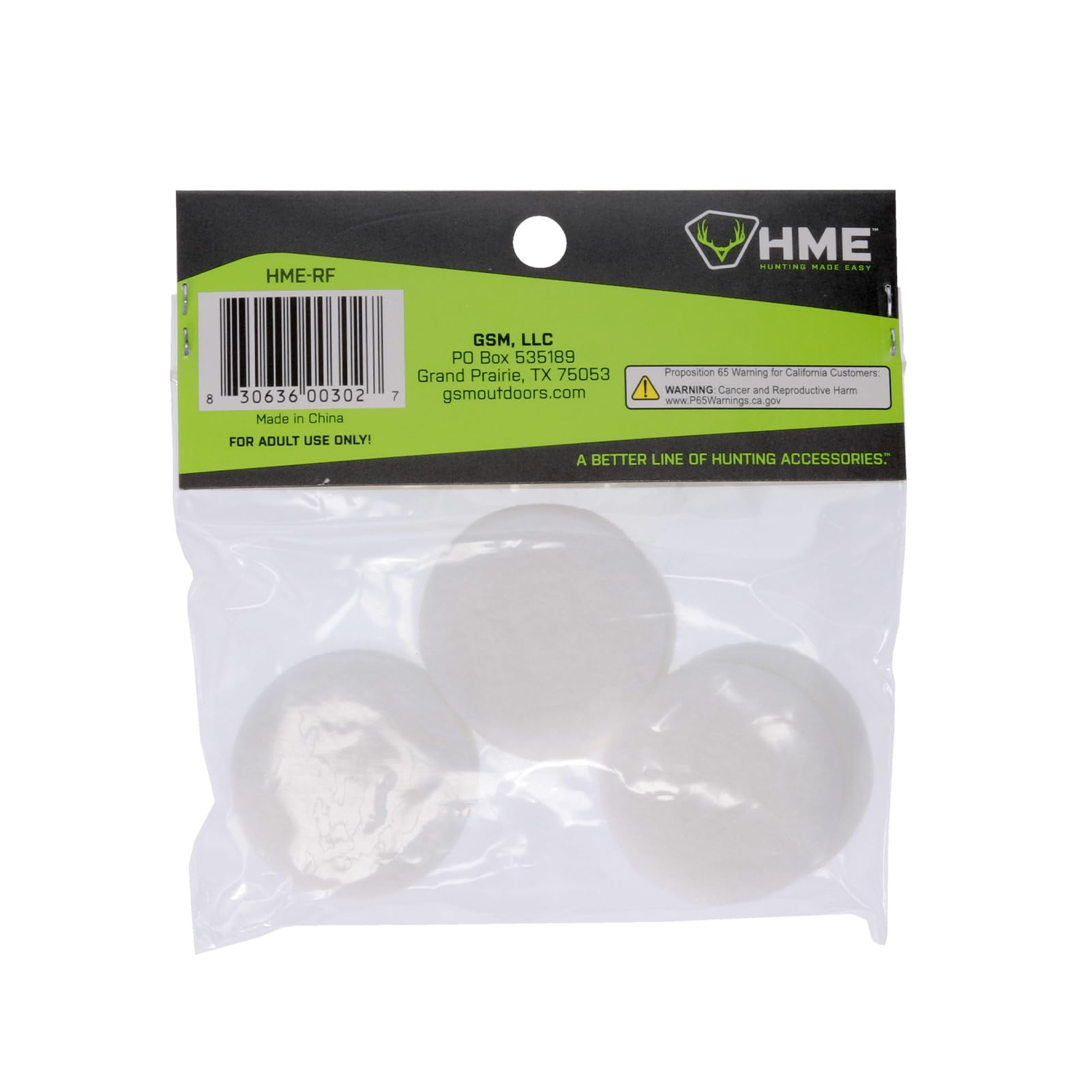 Quick-Replacement HME Felts (Pack of 6) for Seal-Tite Scent Dispenser and Clip-On Scent Dispenser Refills