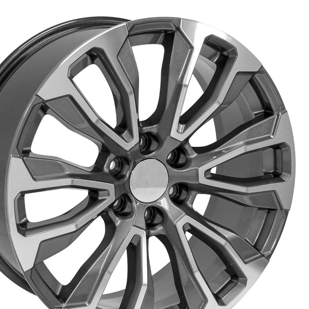 22 Inch OE Wheels CV30 Rim Fits Yukon Denali Style 6x139.7 22x9 Gloss Gunmetal Machined - Hollander 14025 (1)