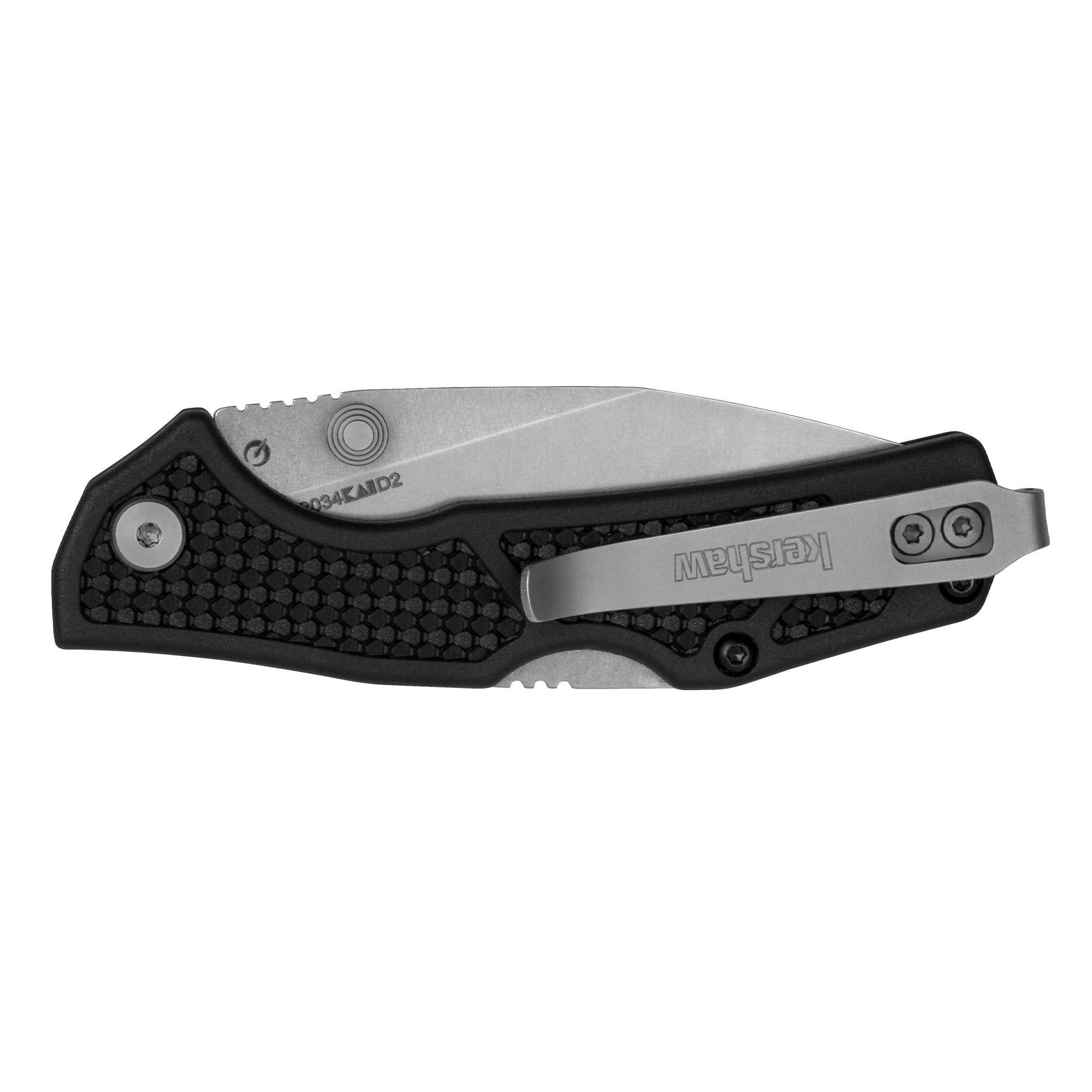 Kershaw Mid Lock Debris Folding Pocket Knife, Small 2.75 inch D2 Stainless Steel Blade with Mid-Lock, Manual Open with Thumb Stud, Deep Carry Pocketclip, Black Handle with Grey Stonewashed Blade