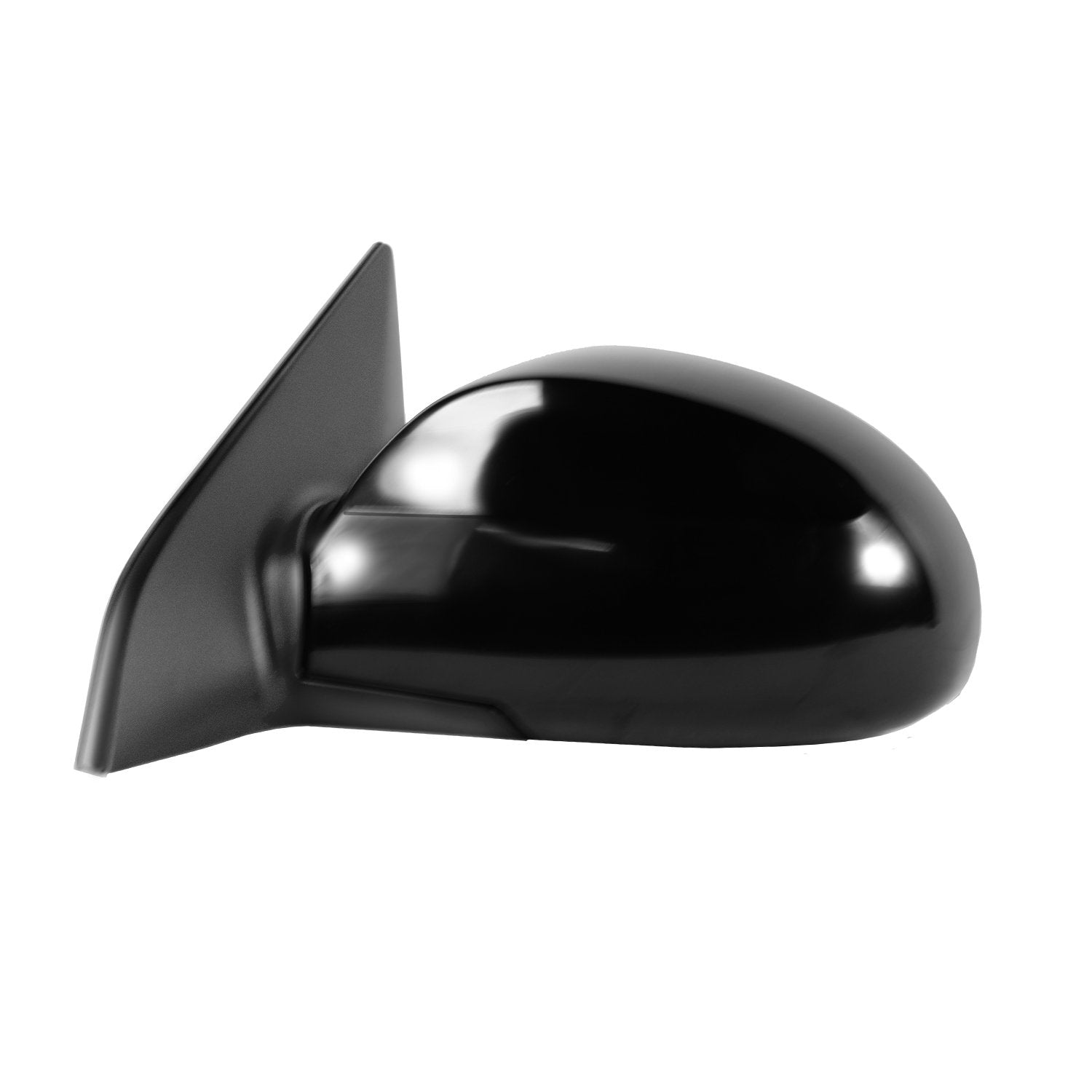 Mirror Driver Side for Kia Spectra 5, Textured Black w/PTM Cover, Chrome Lens, Foldaway, Heated Power