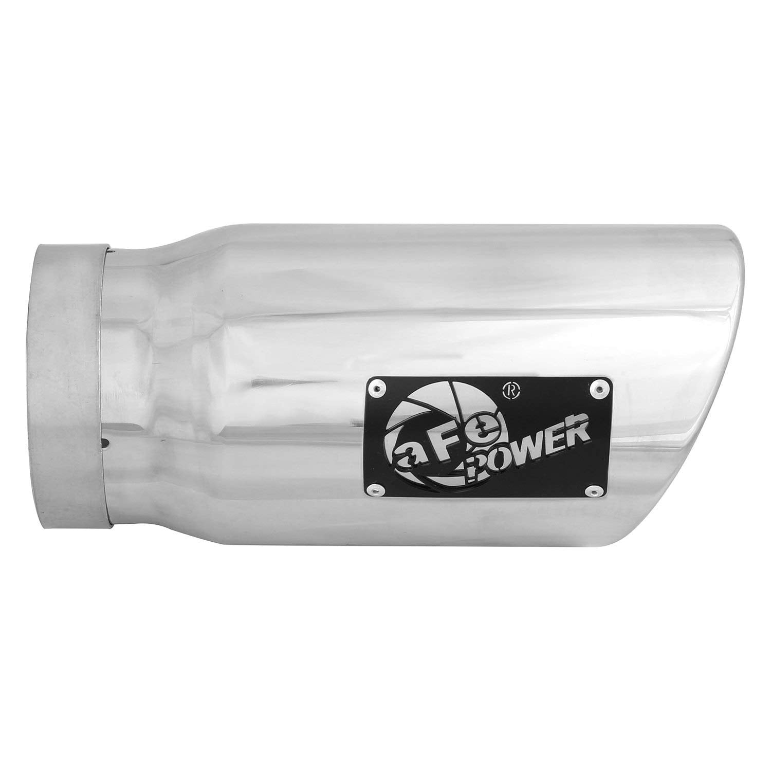 5" Inlet aFe Power 49T50601-P12 x 6" Outlet x 12" Length Polished Stainless Steel Bolt-On Diesel Exhaust Tip