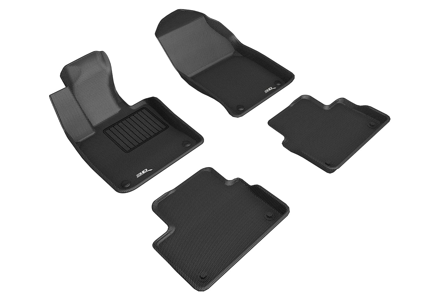 Kagu Floor Mat (Black) 3D MAXpider Custom Fit Compatible with Volvo S60 / V60 / V60 Cross Country 2019-2025 - Full Set