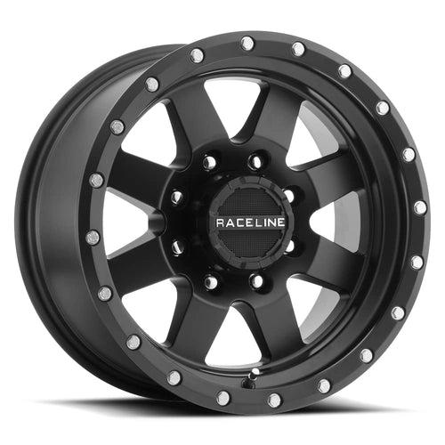 935B Raceline Wheels DEFENDER Wheel Satin Black 20X9"5X127 Bolt Pattern -12mm Offset/(4.5"B/S) 8 Spoke Aluminum Passenger Car Wheels, Full Size Replacement Black Car Rims