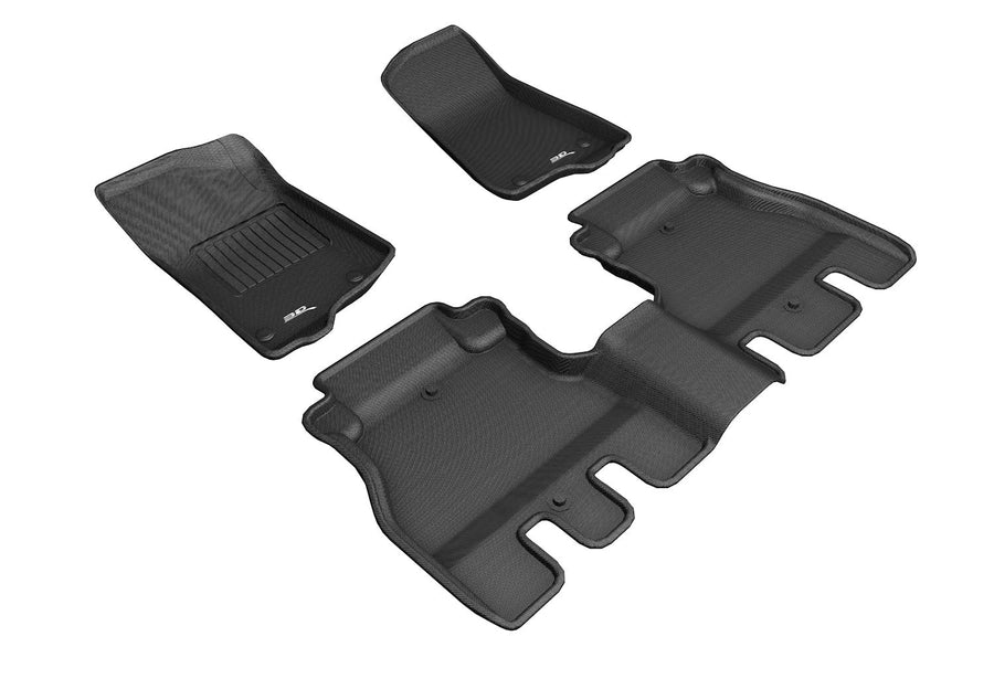Kagu Floor Mat (Black) 3D MAXpider Custom Fit Compatible with Jeep Wrangler Unlimited (JI) 2018-2026 - Full Set