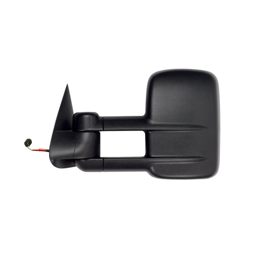 K Source Extendable Driver Side Towing Mirror For 1999-2002 Escalade, Avalanche, Silverado/Sierra Pick-Up Full Size, Suburban, Tahoe, Yukon. Textured Black, Heated Power, Dual Lens, Foldaway