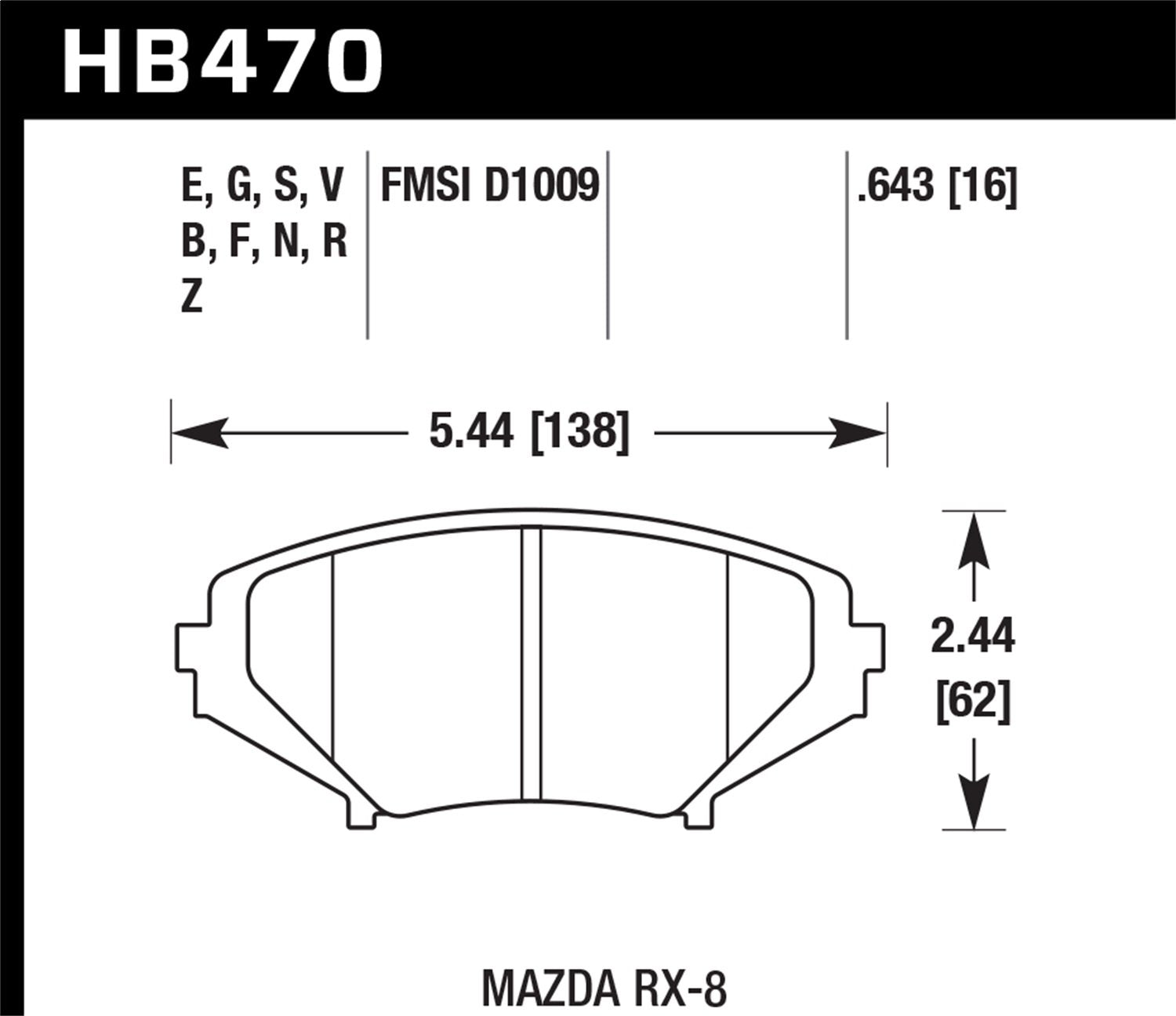 Hawk Performance Blue 9012 HB470E.643 Motorsport Brake Pads