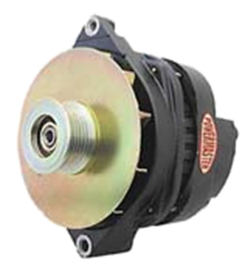 Alt GM CS144 Powermaster Black 200A 6 grv Pulley/Baffle Str MTG Threaded MTG Ear 1-Wire or OE Hookup