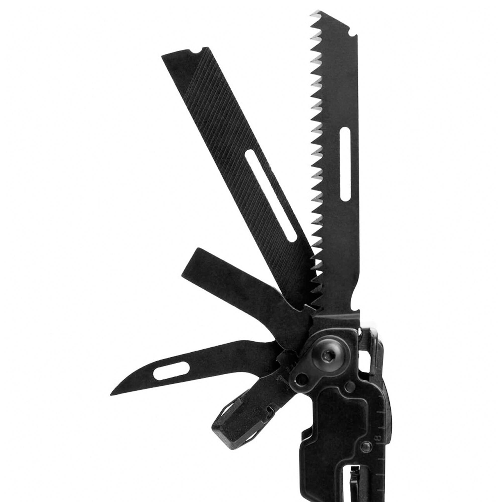 SOG PowerAccess Deluxe Heavy Duty All-Around Stainless Steel Multi-Tool w/Nylon Sheath, Two Knife Blades, Can & Bottle Opener, Black