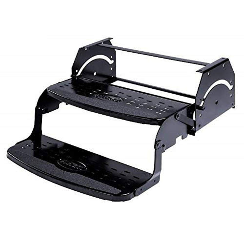 Stromberg Carlson RV Step Manual SMFP-2100 – Foldable Camper Stairs for Trailer, Portable Double Pull Out Platform for RV, Rust Resistant Construction, Exterior Camper Step, 24" Wide Non-Skid Design