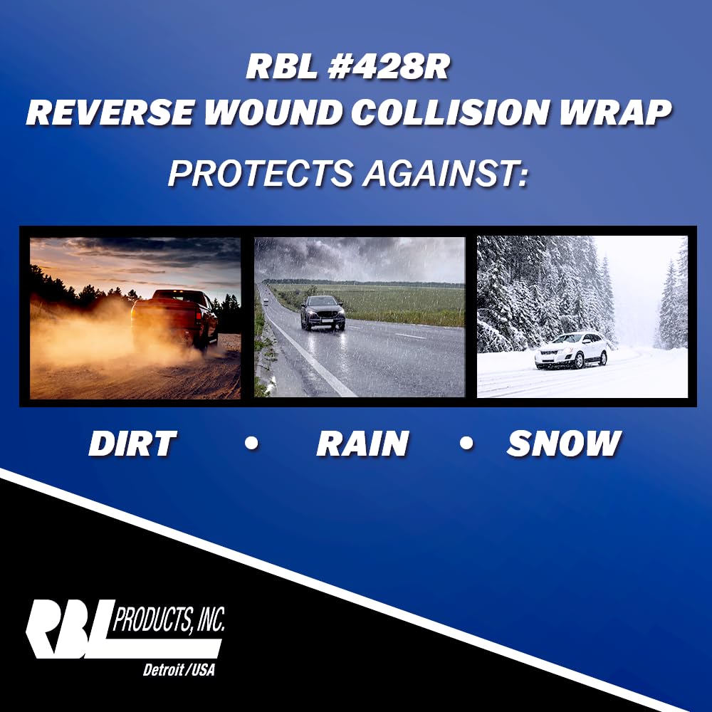 Collision Wrap Film RBL Products 428R 36" x 120' – Self-Adhesive Protective Plastic Film for Damaged Vehicles – UV Resistant, Clear Auto Wrap Barrier