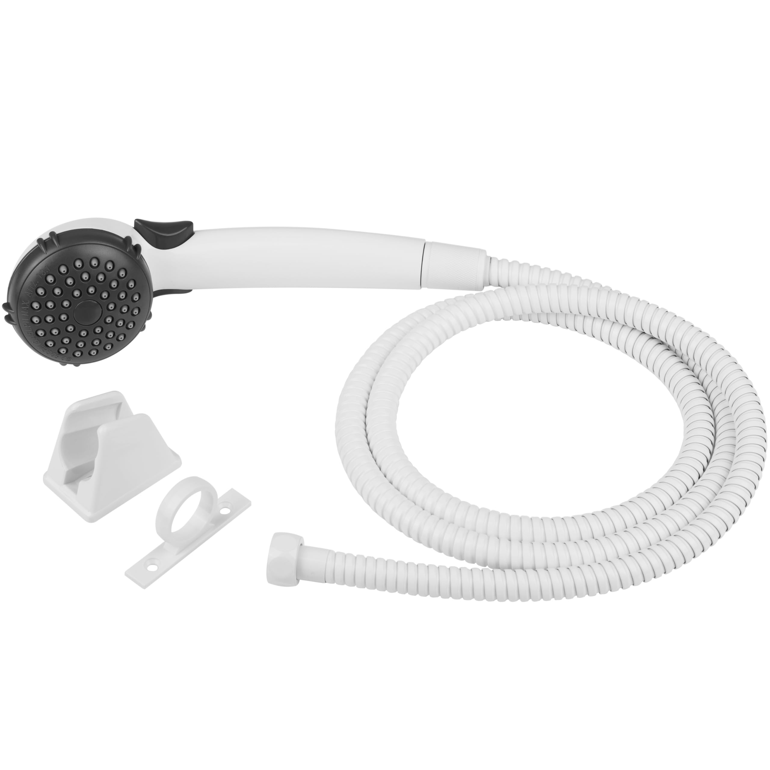 Dura Faucet RV Hand Held Shower Head DF-SA400K-WT, Stainless Steel Hose Kit (White)