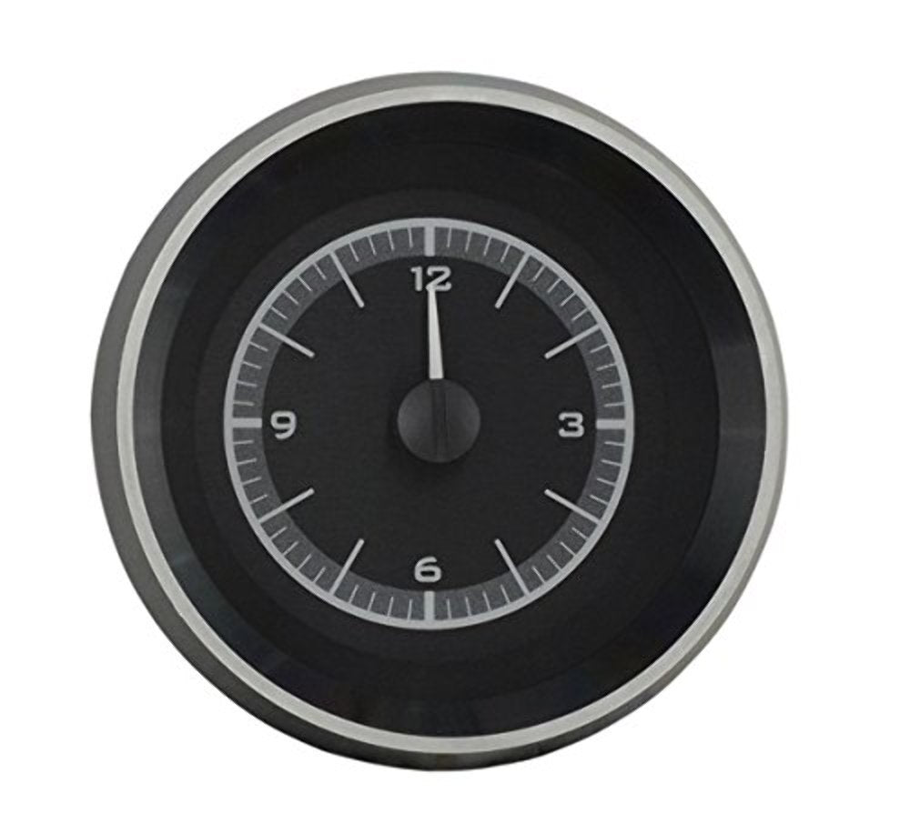 Dakota Digital 63-67 Chevy Corvette Clock Analog Gauge for use with VHX Systems only Black Alloy White Backlighting VLC-63C-VET-K-W
