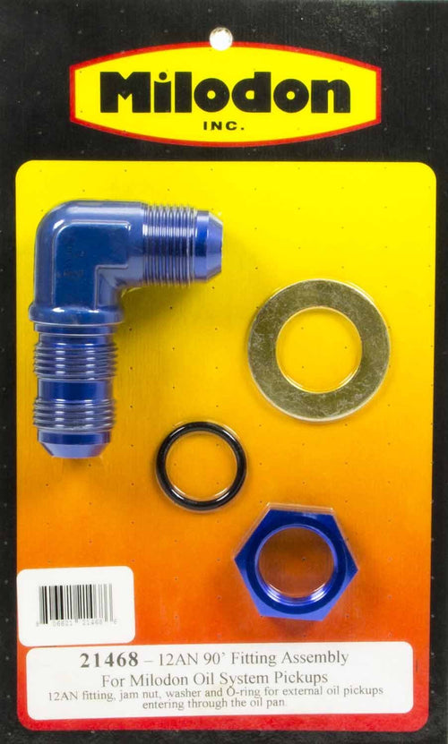 90° Oil Pump Pick-Up Tube Fitting Milodon 21468-12AN for Mopar